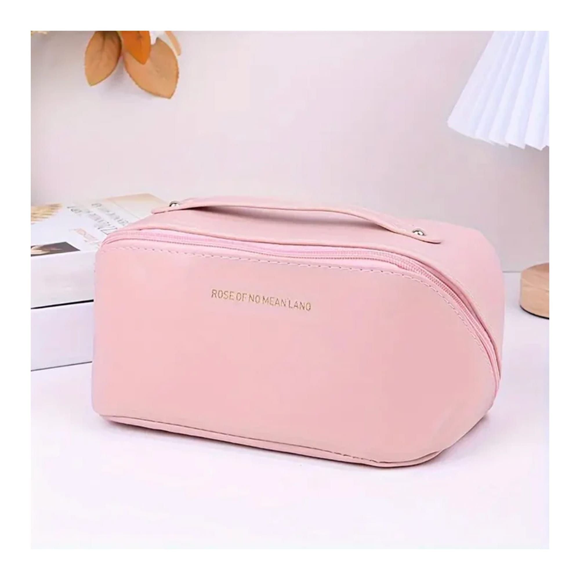 Large Capacity Travel Cosmetic Bag | Black, Brown, Pink