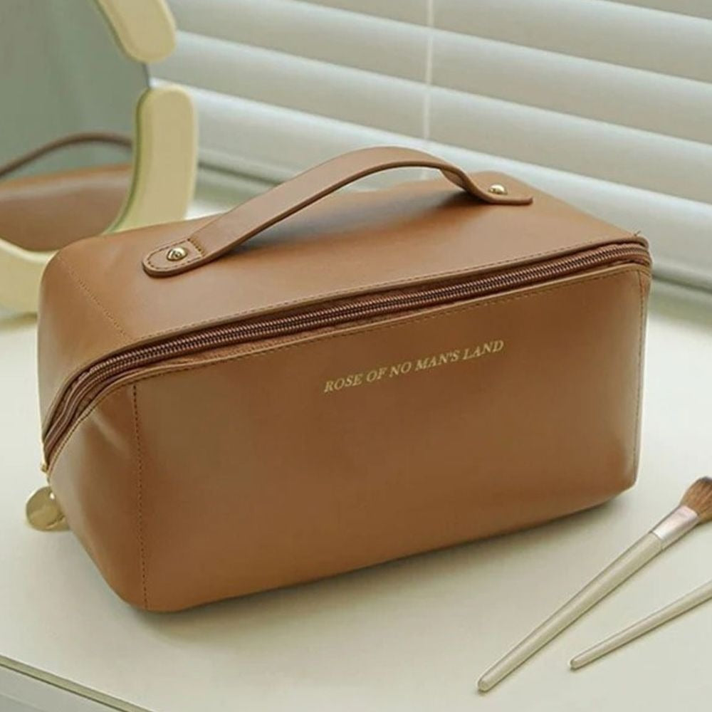 Large Capacity Travel Cosmetic Bag | Black, Brown, Pink