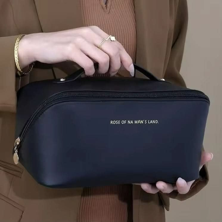 Large Capacity Travel Cosmetic Bag | Black, Brown, Pink