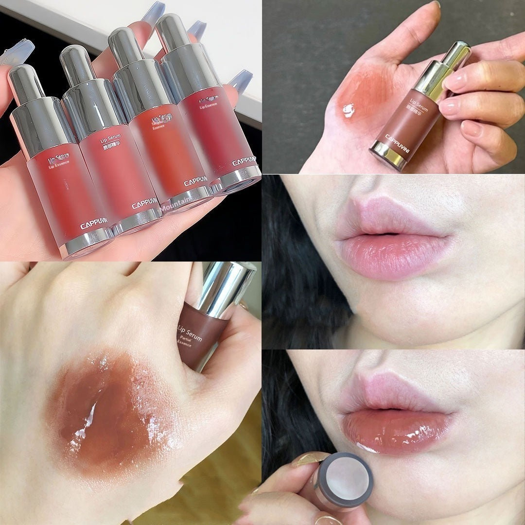Honey-tone lip gloss - applying to lips